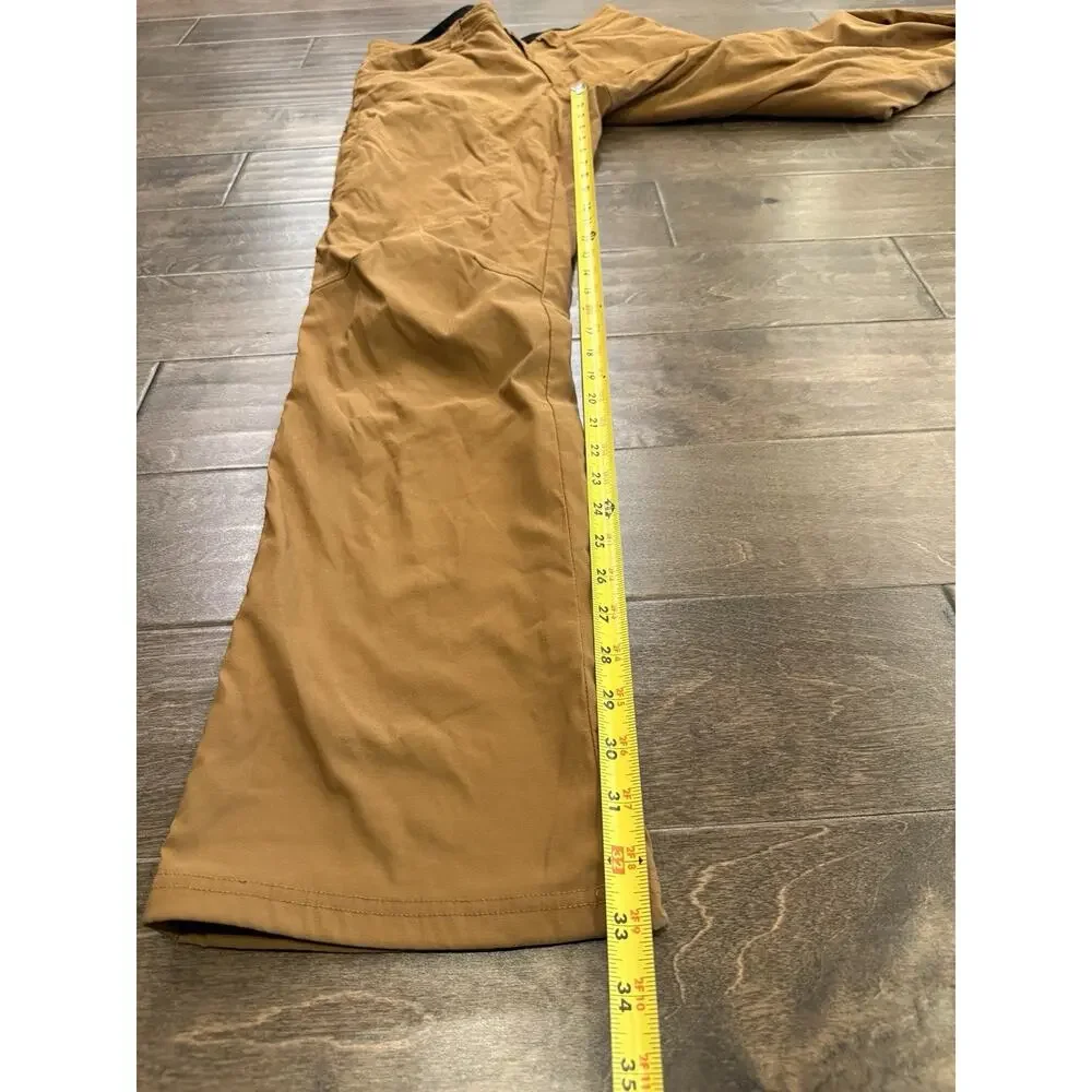 Orvis Mens Brown Fleece Lined Hiking Outdoors Stretched Pants Size 30x34